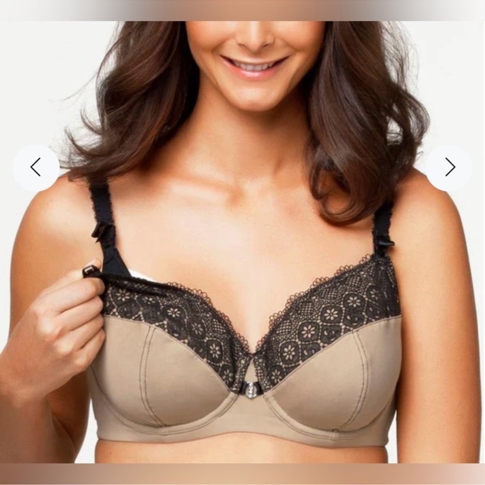 Cake Maternity Honeycomb Macaroon Nursing Bra 32D Oive Black Lace Maternity NWT - Picture 2 of 2